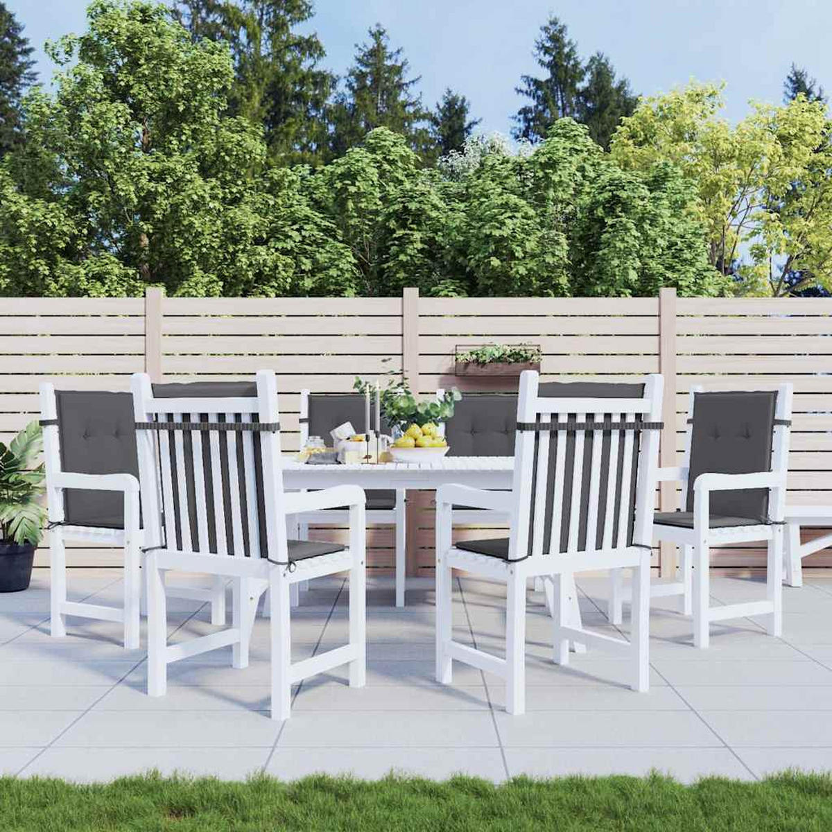 GARTENSTUHLAUFLAGEN Für Niedriglehner 6Er Set Anthrazit - Anthrazit, Textil (50/3/100cm) - vidaXL