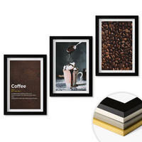 WANDBILDER 3er-Set - 20x30 cm Schwarzer Rahmen - Kaffeegetränk mit Schlagsahne - Schwarz, Kunststoff (20/30cm) - ArtPrintCave