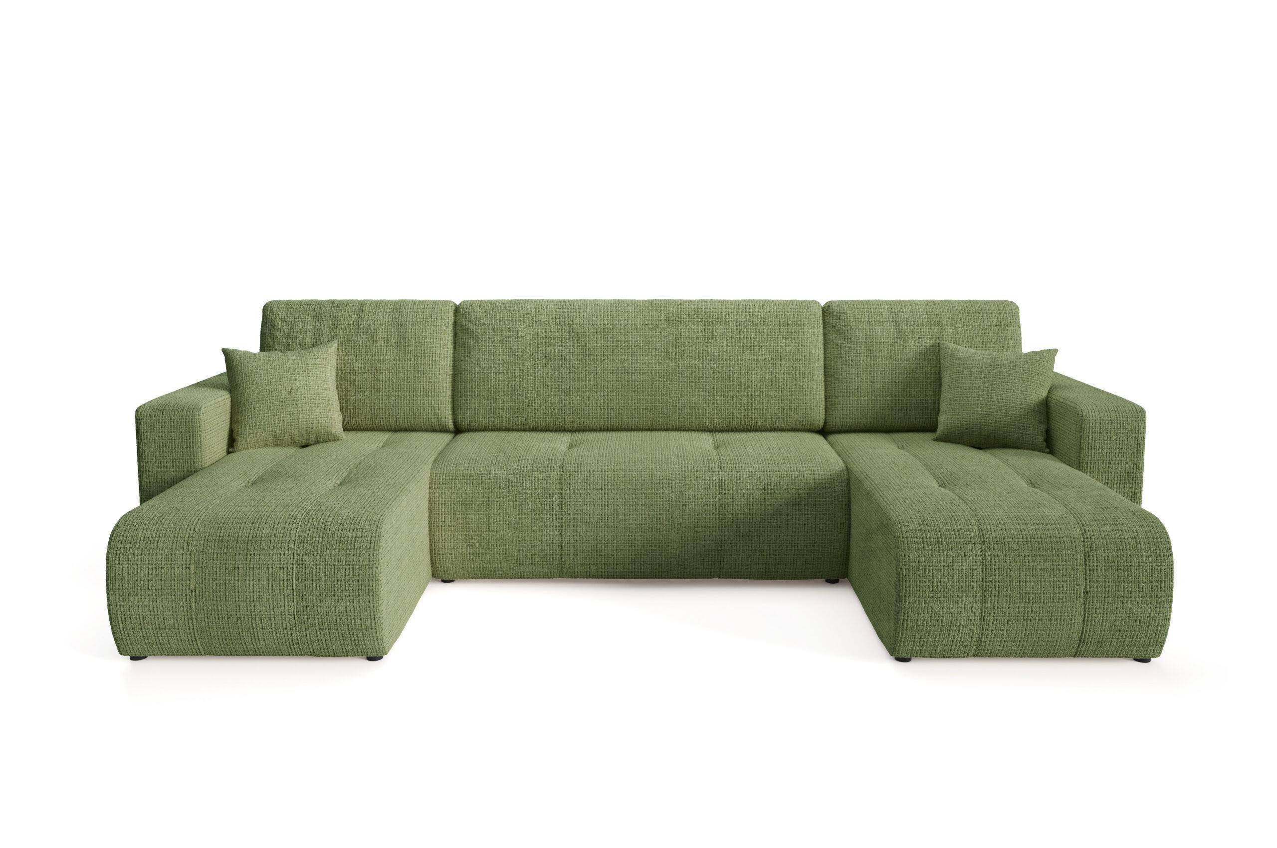 WOHNLANDSCHAFT mit Schlaffunktion Grün - Grün, Textil (315/70/145cm) - Furnisell