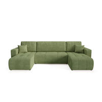 WOHNLANDSCHAFT mit Schlaffunktion Grün - Grün, Textil (315/70/145cm) - Furnisell