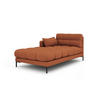 CHAISELONGUE links Mamaia aus strukturiertem Stoff ziegelstein - Braun, Textil (102/75/185cm) - Micadoni