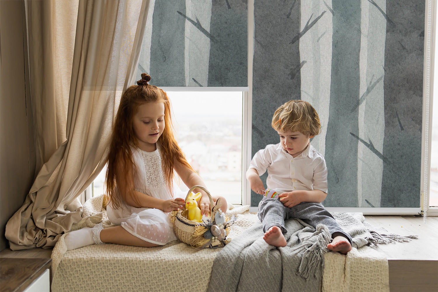 Thumbnail - Tulup Rollo, Grau, Textil, 70x140 cm, Wohntextilien, Rollos & Jalousien, Rollos