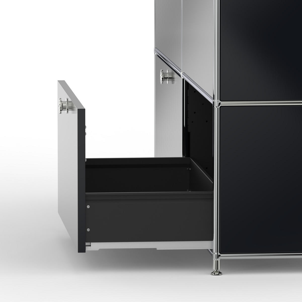 AKTENSCHRANK, 6 Schubladen & Schloss, Breite 227 cm, Graphitschwarz - Chromfarben/Silberfarben, Metall (40/80.5/227.2cm) - Versee