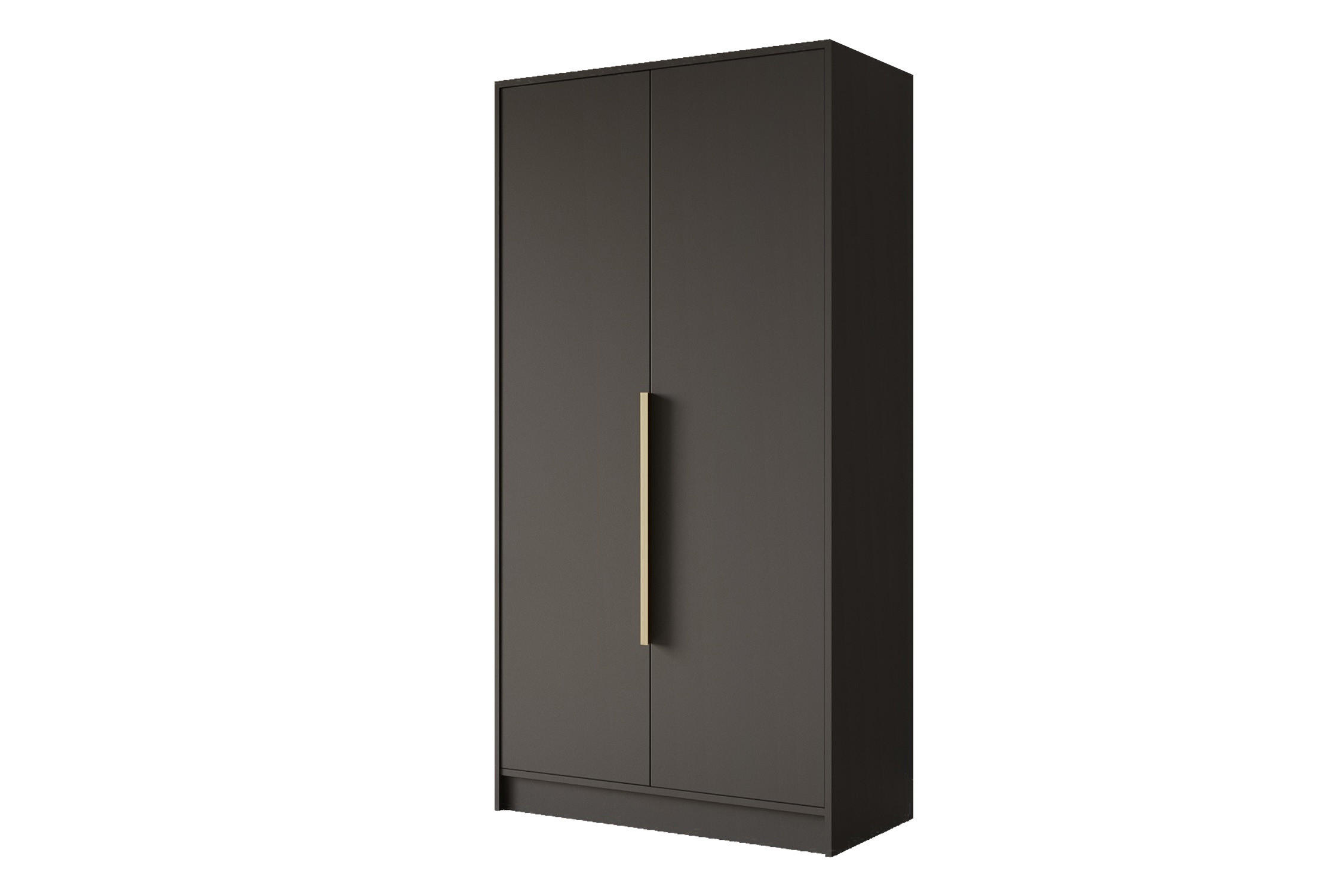 KLEIDERSCHRANK - PORTO - 102 - Schwarz - Goldfarben/Schwarz, Holzwerkstoff (102/200/51cm) - ALTDECOR