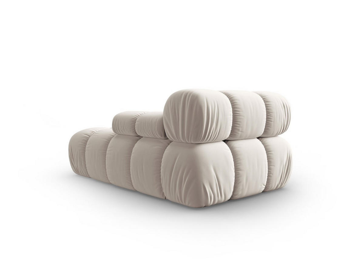 CHAISELONGUE rechts Bellis aus Samt leichtes beige - Creme, Textil (97/62/157cm) - Micadoni