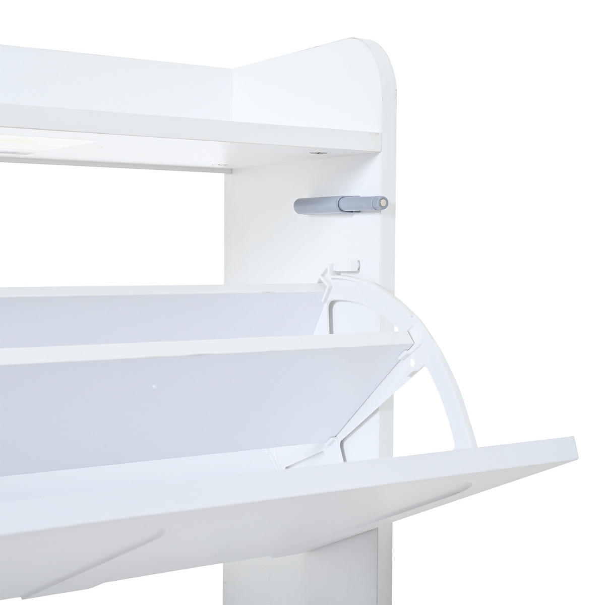 SCHUHSCHRANK aus MDF 140x25x120cm in Weiß mit 6 Klapptüren - Weiß, Holzwerkstoff (140/120/25cm) - Modfu