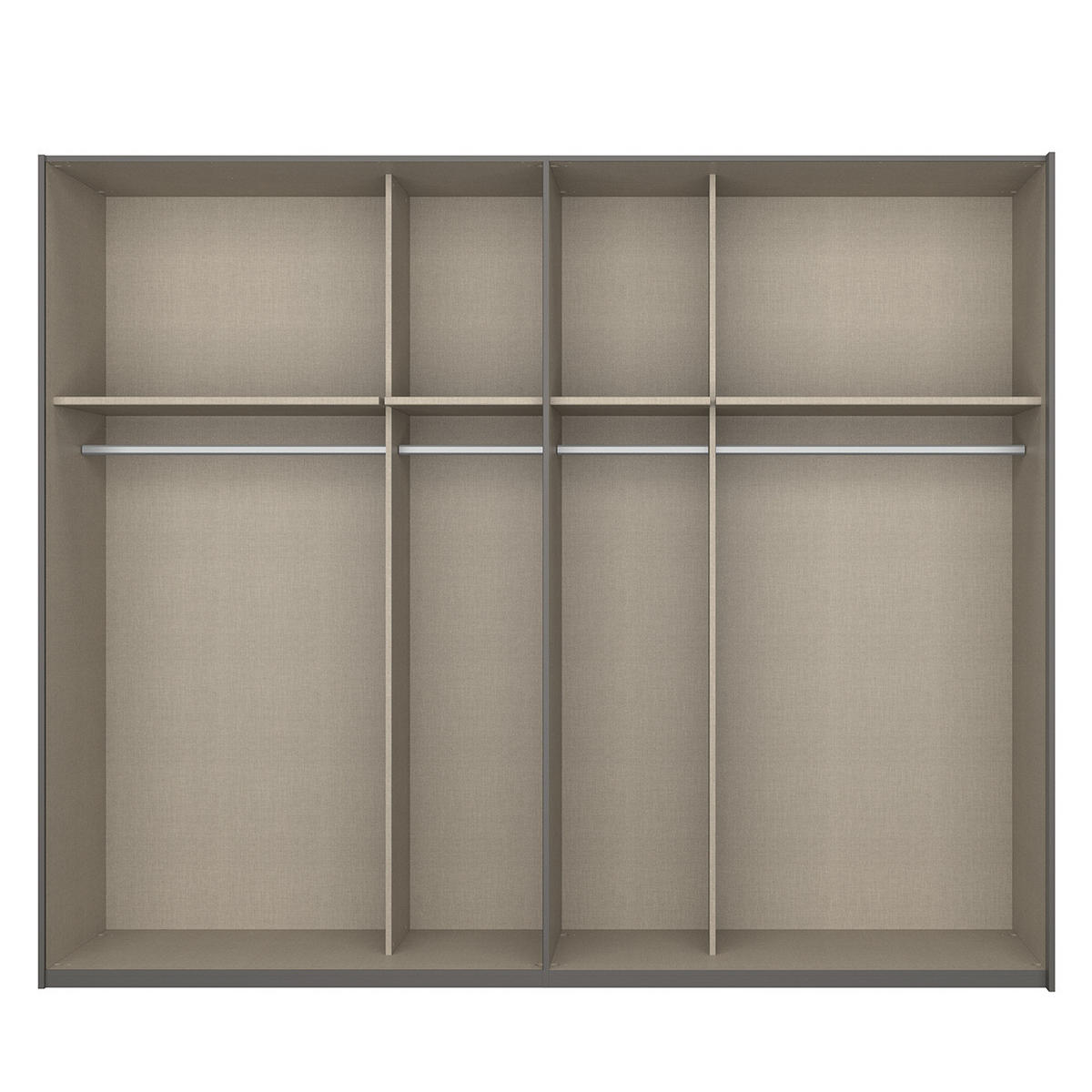 SCHWEBETÜRENSCHRANK - Graphitfarben, Holzwerkstoff (270/222/69cm) - home24