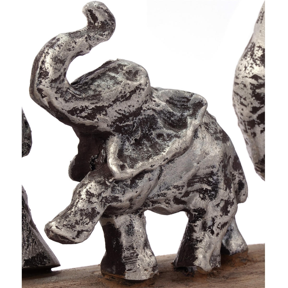 SKULPTUR Family Walk Mangoholz, Aluminium silber-natur - Naturfarben, Holz (57/20/10cm) - CREEDWOOD