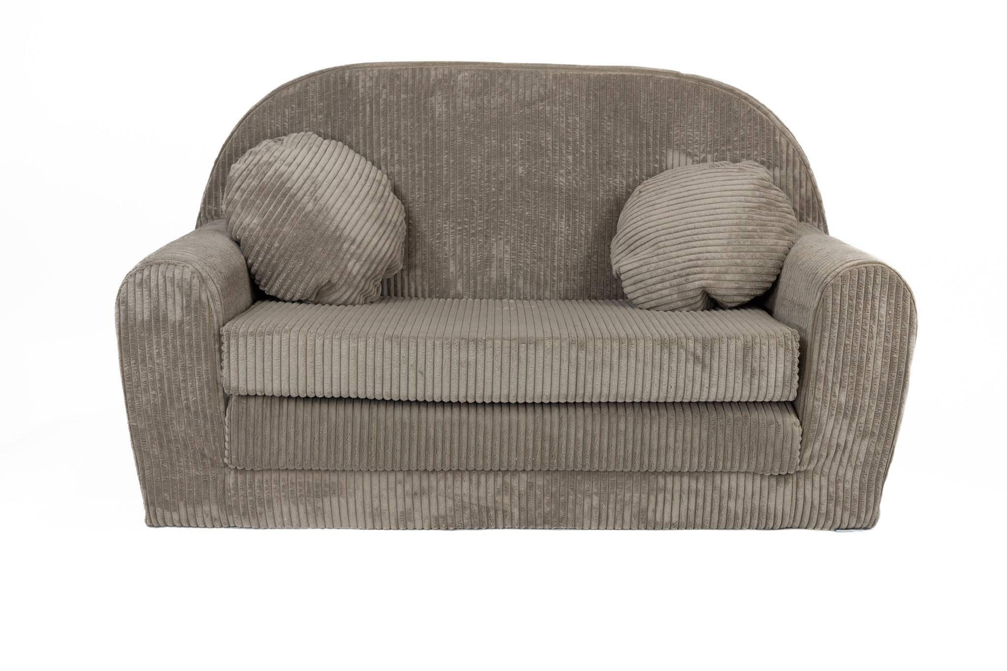 KINDERSOFA MIT VERLÄNGERUNG aus Kuschel-Cord in Braun - Braun, Textil (100/60/50cm) - Fortisline