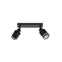 STRAHLER Saarbrücken 2-flammig 30/5/15.7 cm - Schwarz, Metall (30/5/15.7cm) - Nettlife