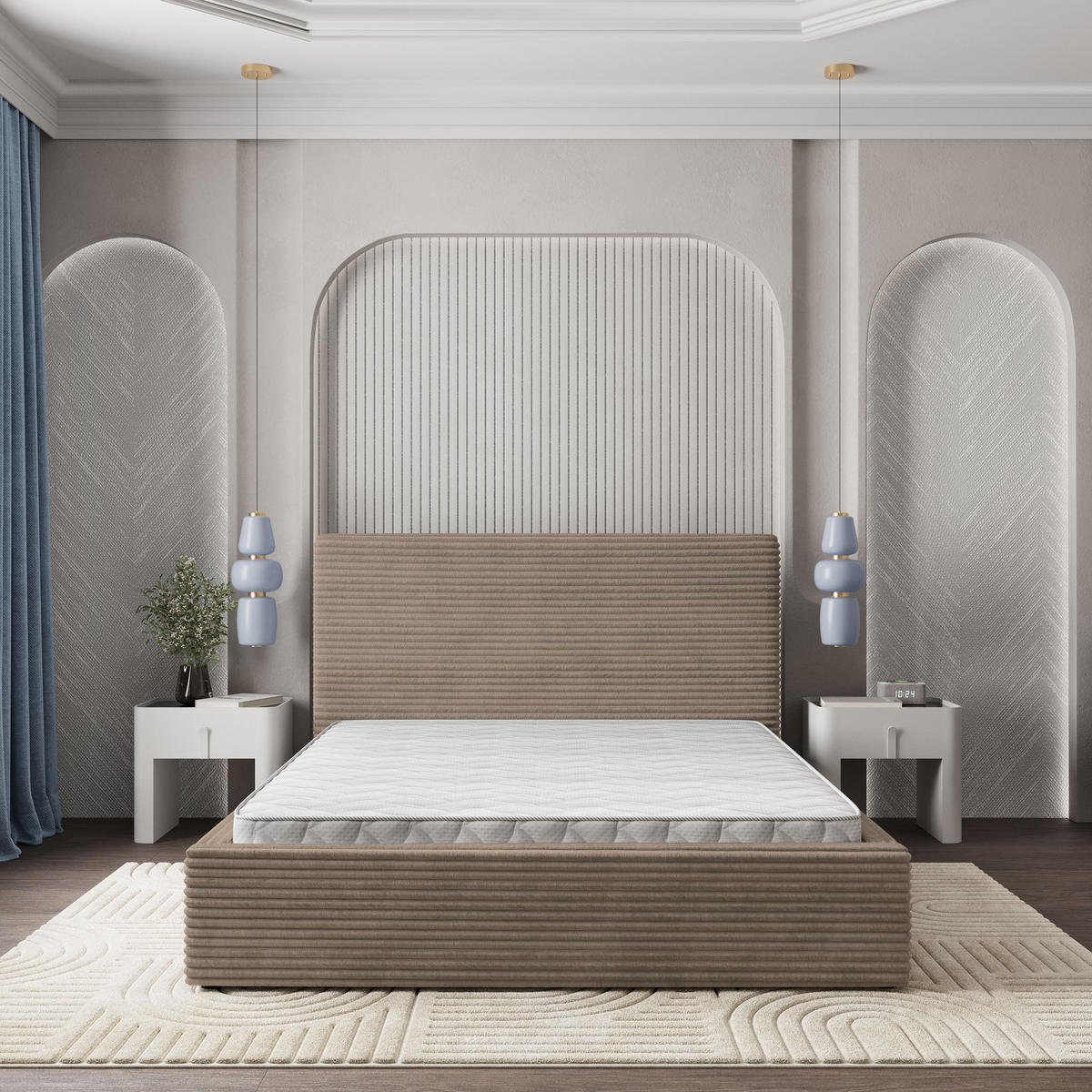 ČALOUNĚNÁ Postel MIRETTI 120x200 cm Béžová - béžová, kompozitní dřevo/textil (120/200cm) - MASSENO