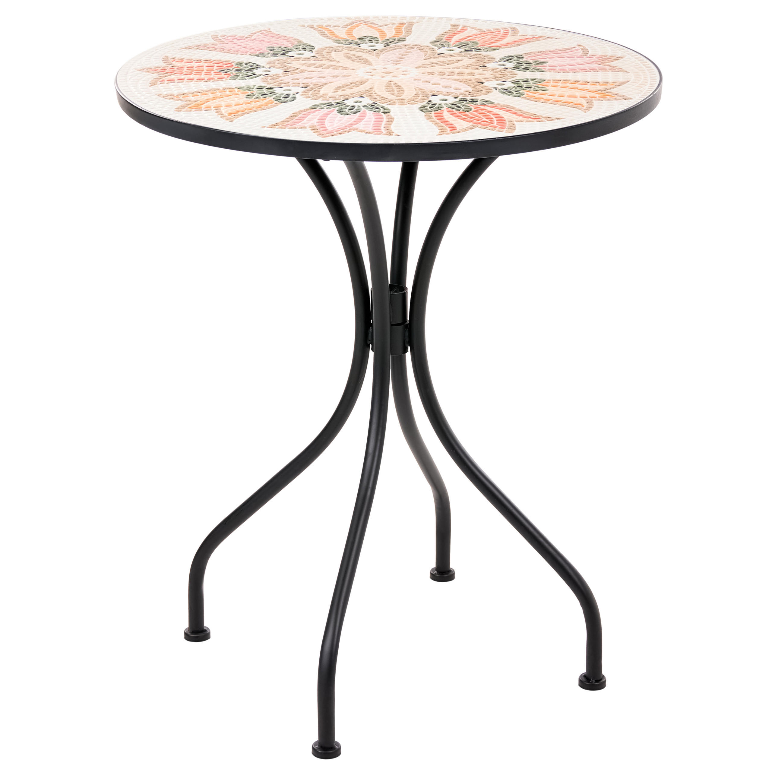 Beliani Bistrotisch Mehrfarbig, Schwarz, Weiß, Orange, Beige 60x71x60 cm