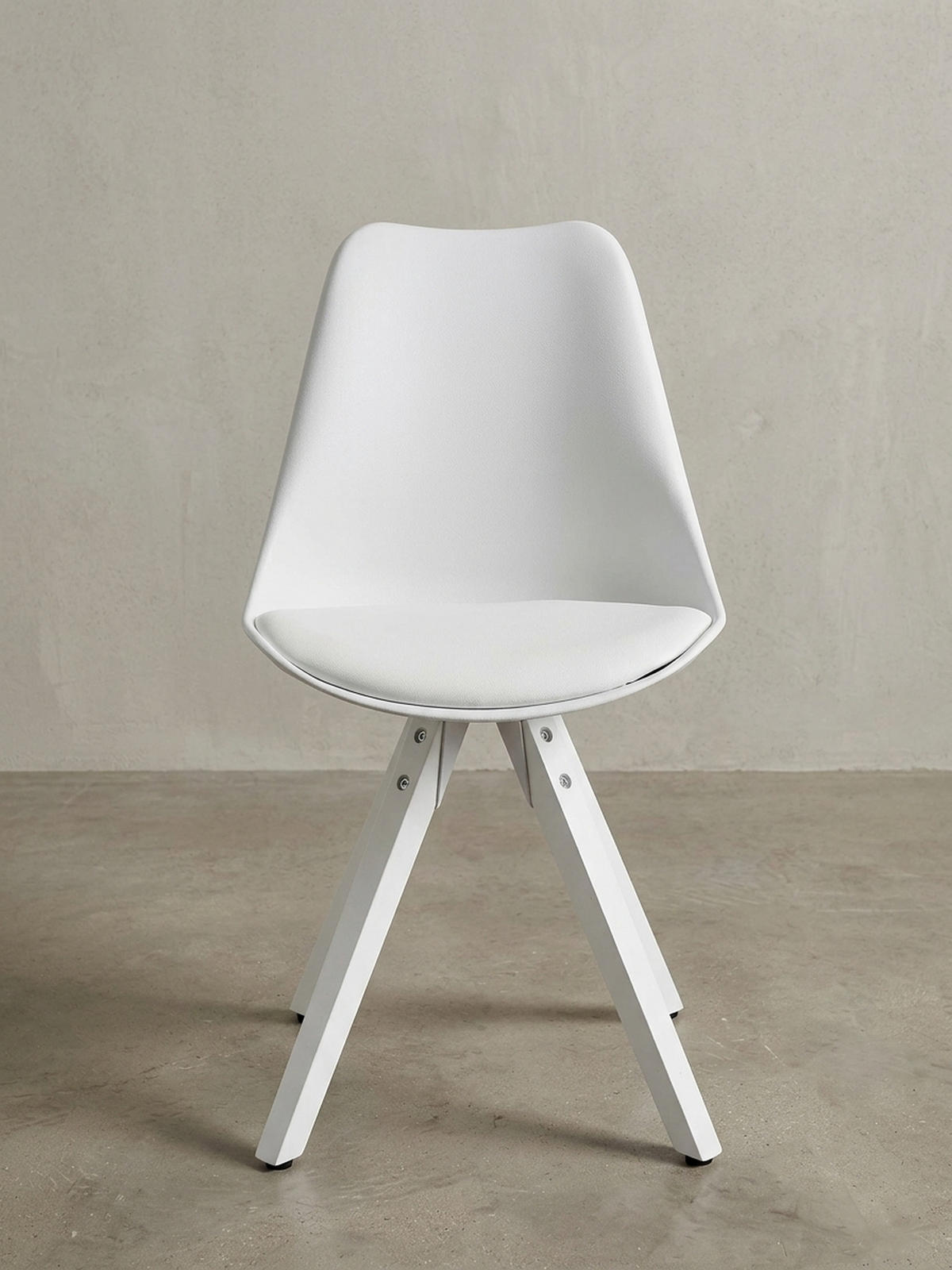 ESSZIMMERSTUHL 2er Set Kunstlederbezug mit Holzgestell Modern gepolstert, Weiß 52x49x87 cm - Weiß, Holz/Kunststoff (52/87/49cm) - KADIMA DESIGN