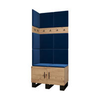 GARDEROBEN-SET 196/84/45,6 - Schwarz/Eiche Artisan, Holz/Kunststoff (84/196/45.6cm) - Abiks Möbel