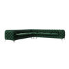 ECKSOFA Chesterfield Laura Flasche Grün Samt - Smaragdgrün/Silberfarben, Holz/Textil (323/323cm) - S-Style Möbel