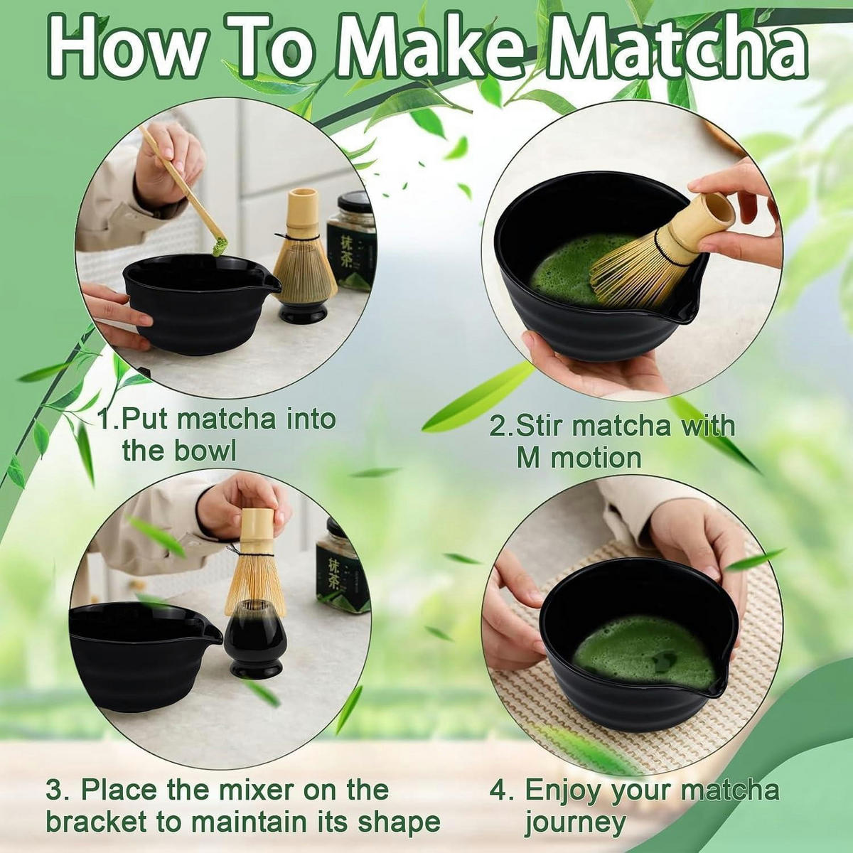 MATCHA Set 5-teilig Schwarz - Schwarz, Keramik (14/7.5/18cm)
