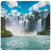 BADEMATTE Wasserfall - Blau, Kunststoff (53/53cm) - Sanilo