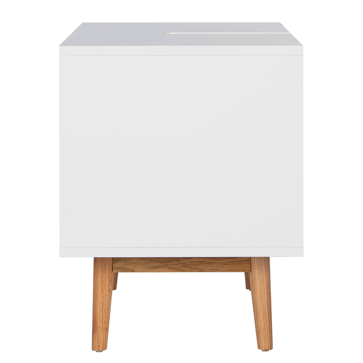 WASCHBECKENUNTERSCHRANK - Eiche teilmassiv - Weiß, Holzwerkstoff (80/60/46cm) - home24