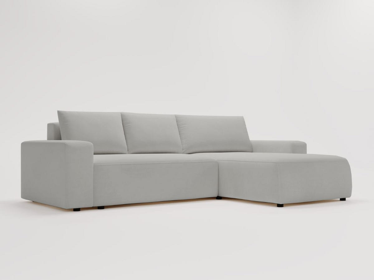 ECKSOFA Tazones Hellgrau Rechts - Hellgrau, Holz/Kunststoff (250/165cm) - Graingold