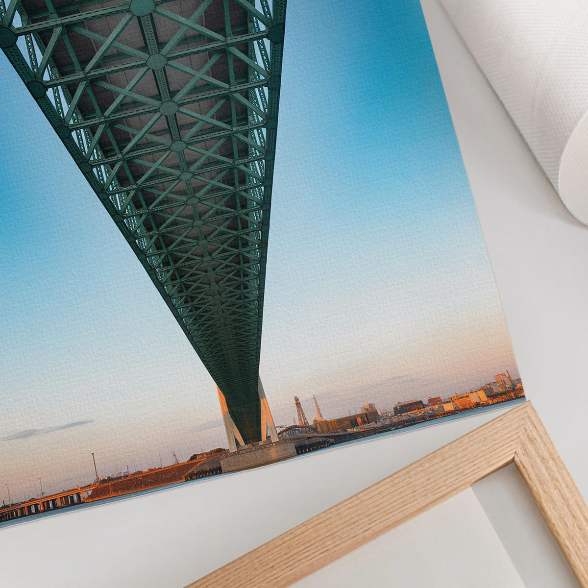 POSTER - 21x29 cm - Karo - Unter der Brücke - Blau, Textil (21/29.7/0.1cm) - TULUP