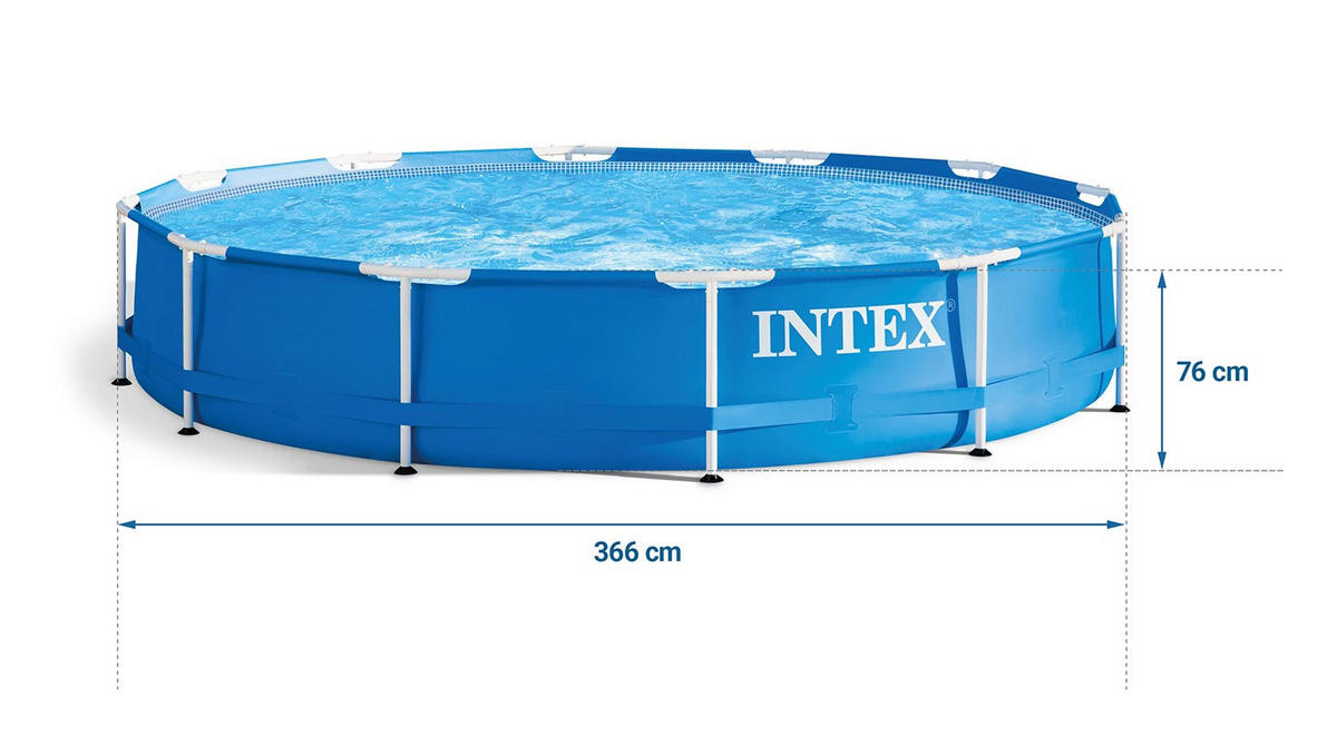 POOL 366 x 76 cm - 28210 - Blau, Textil (366/76cm)