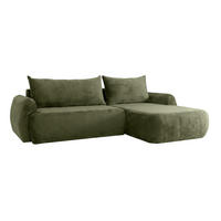 ECKSOFA Mit Schlaffunktion Und Bettkasten, Chenille-Stoff Perfecto, Grün, Rechts, HELA II - Grün, Holz (280/184cm) - Kaiser Möbel