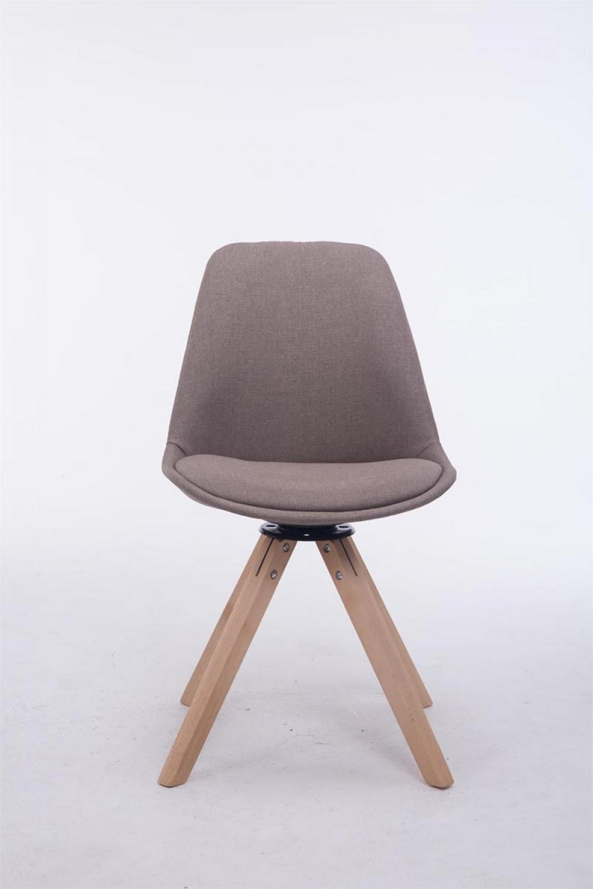 DREHSTUHL Stoff taupe - Taupe/Eukalyptusholzfarben, Holz/Textil (48/84/56cm) - CLP