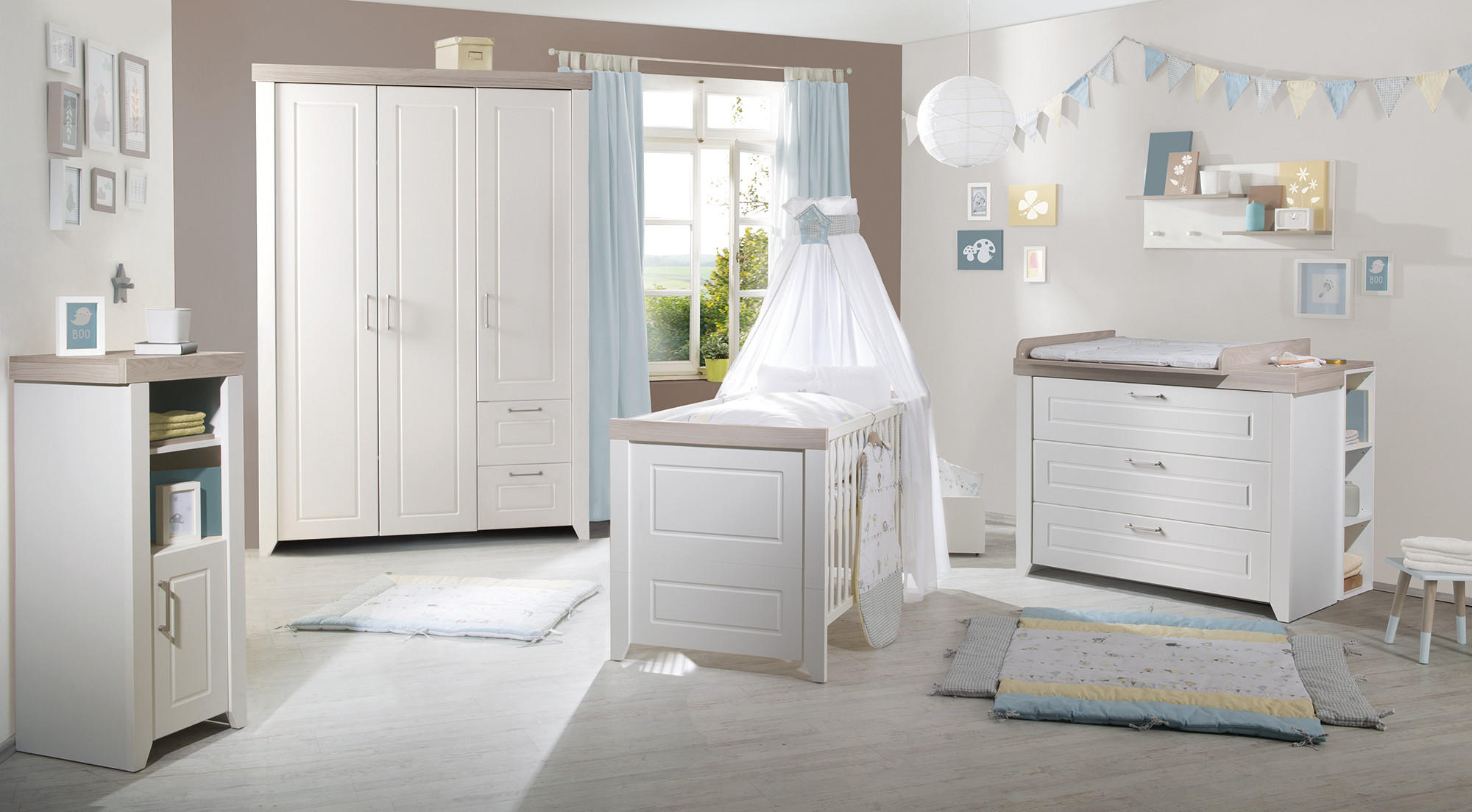 BABYZIMMER-SET Felicia II, 3-teilig - Weiß, Holzwerkstoff (76/82/144cm) - Roba