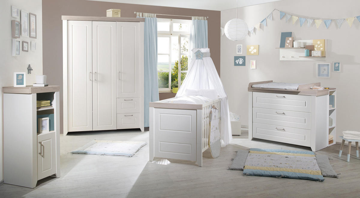 BABYZIMMER-SET Felicia II, 3-teilig - Weiß, Holzwerkstoff (76/82/144cm) - Roba