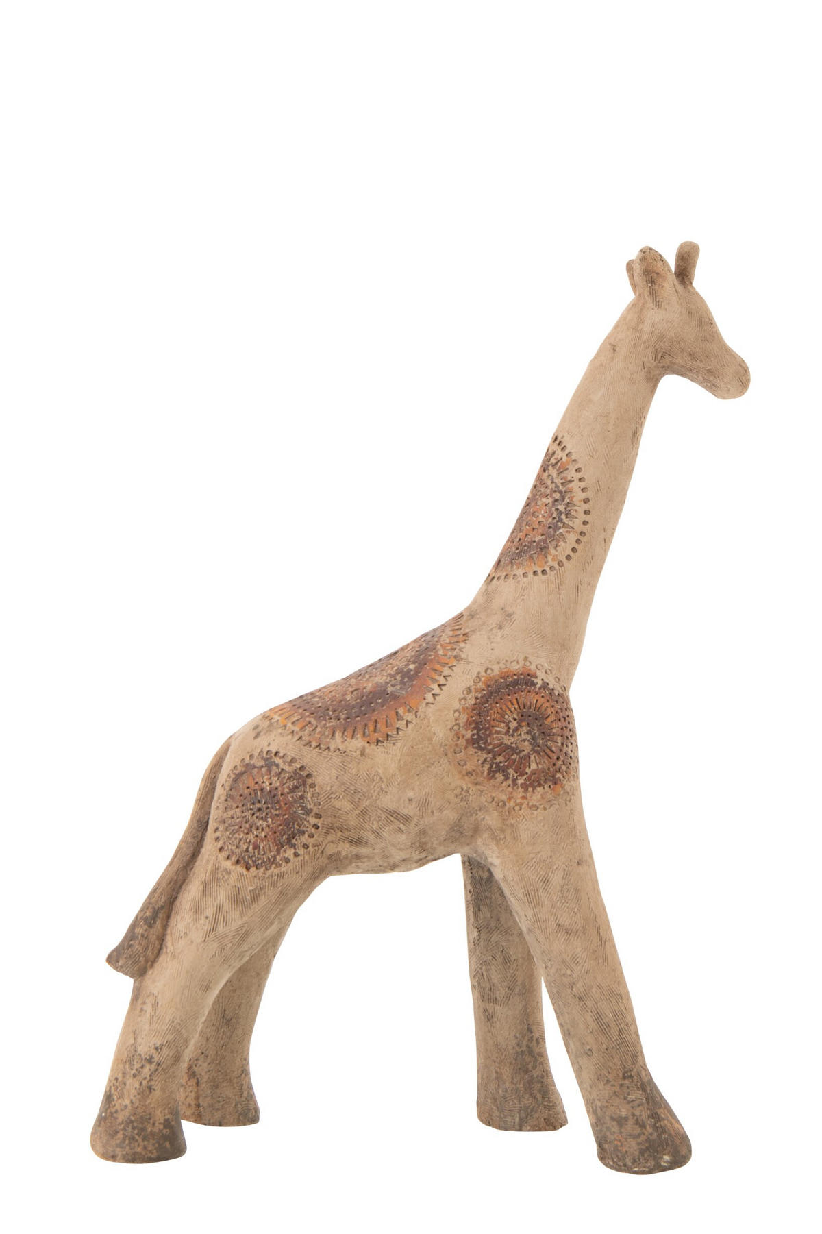 DEKOOBJEKT GIRAFFE ANTIK AUßEN - Multicolor, Glas/Naturmaterialien (23/90/60cm) - J-Line