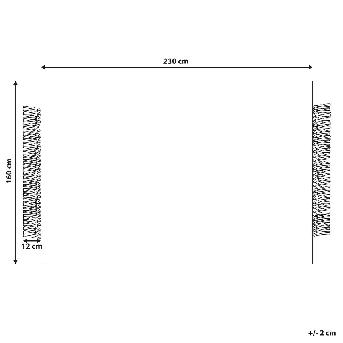 KURZFLOR-TEPPICH Atlanti 230/160 cm - Schwarz, Textil (160/230cm) - Beliani