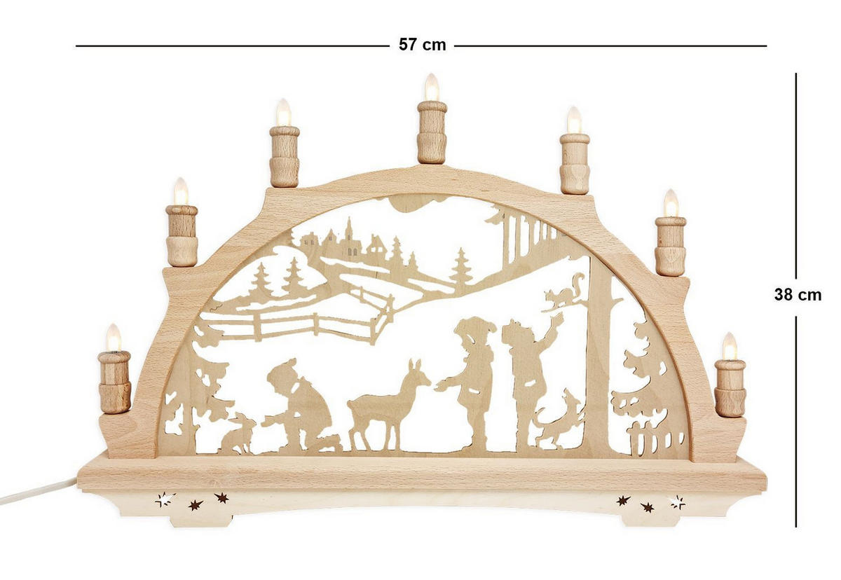 SCHWIBBOGEN Waldkinder 7-flammig - Multicolor, Holz (0.1/1/0.1cm) - Dekoteam24