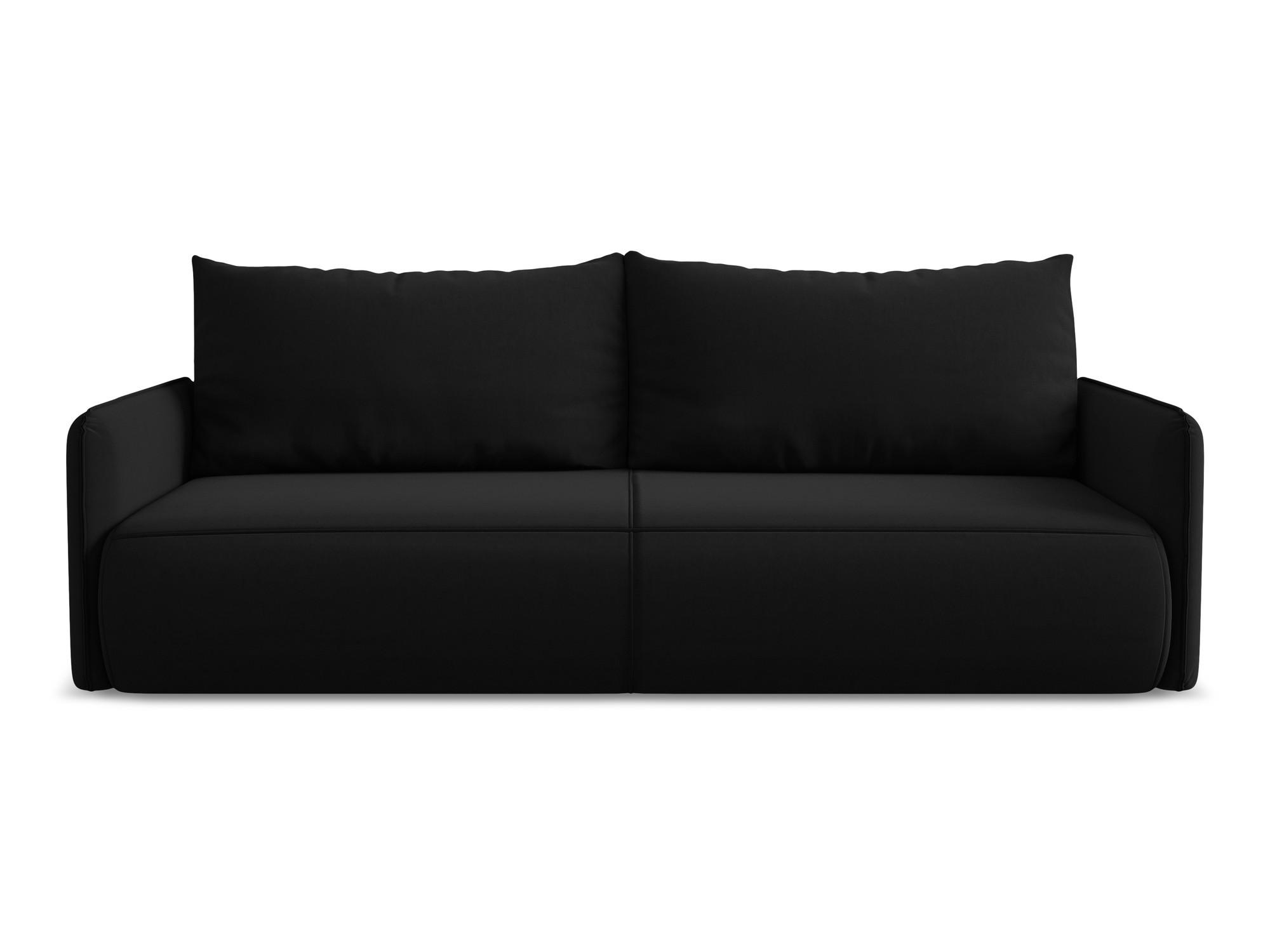 3-SITZER SOFA mit Schlaffunktion Samt Stoff Schwarz - Schwarz, Kunststoff/Textil (216/86/105cm) - Makamii