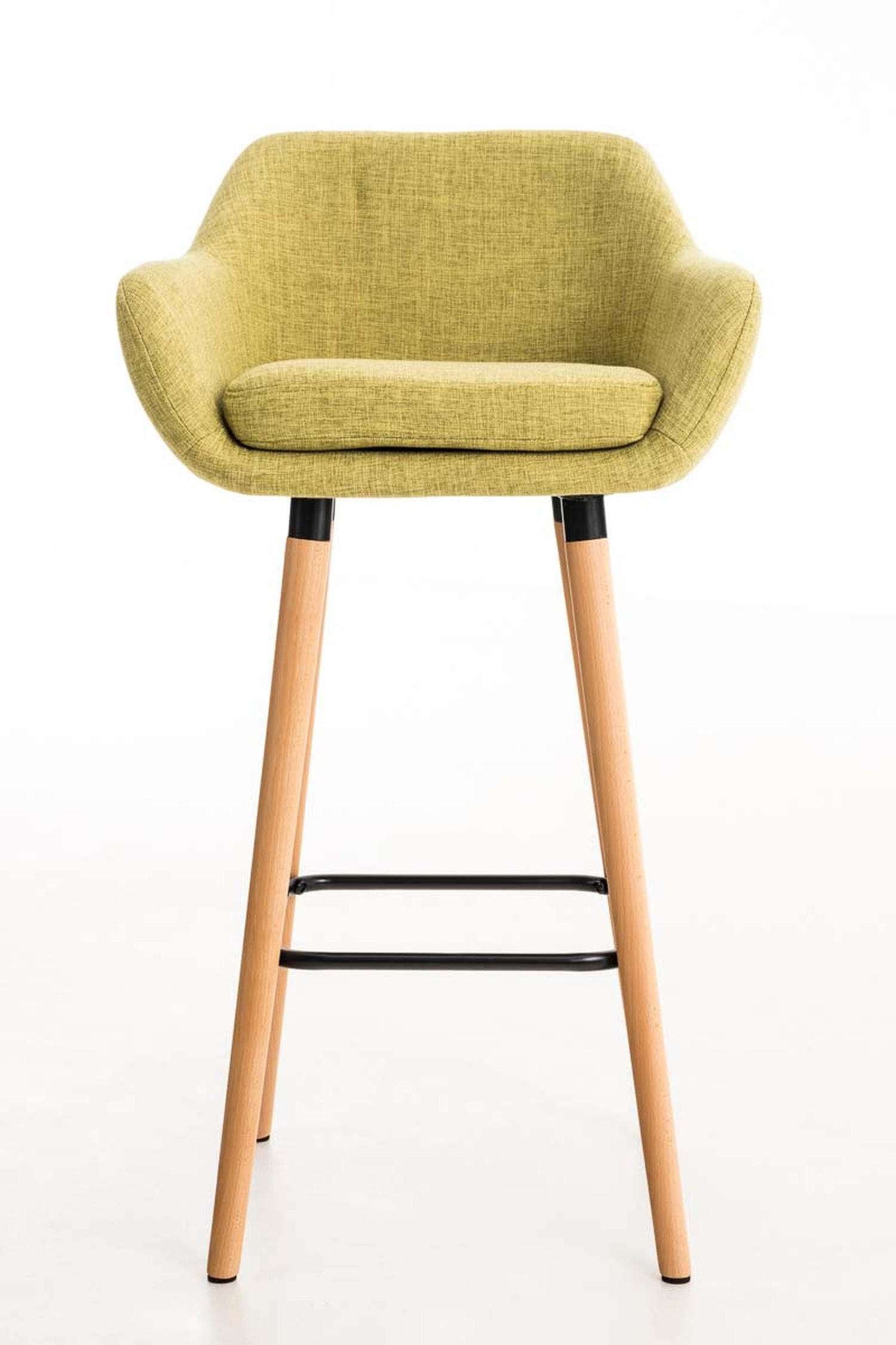 BARHOCKER Grande, Gestell Holz, Stoff Hellgrün - Braun/Grün, Holz/Textil (55/99/46cm) - TPFLiving