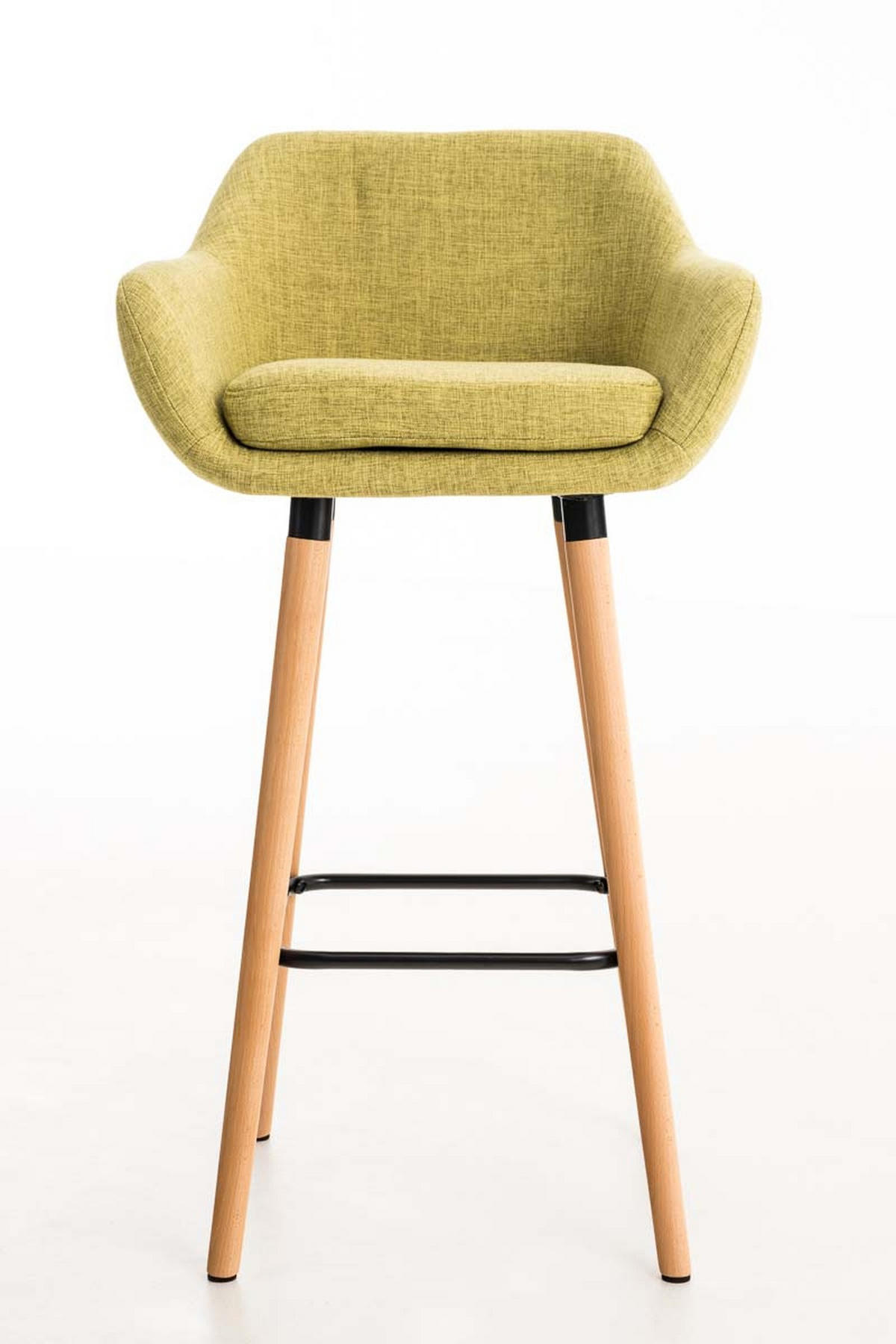 BARHOCKER Grande, 2er Set, Gestell Holz, Stoff Hellgrün - Braun/Grün, Holz/Textil (55/99/46cm) - TPFLiving