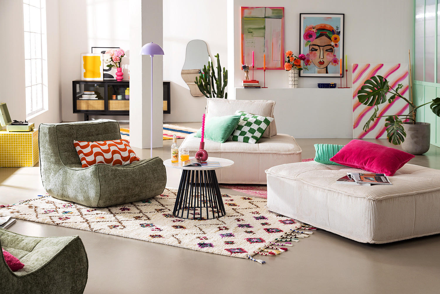 COUCHTISCH - Marmor Weiß / Schwarz - Schwarz/Weiß, Naturmaterialien (60/60/45cm) - home24