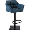 BARHOCKER Stoff Blau - Blau/Schwarz, Textil/Metall (64/88/45cm) - CLP