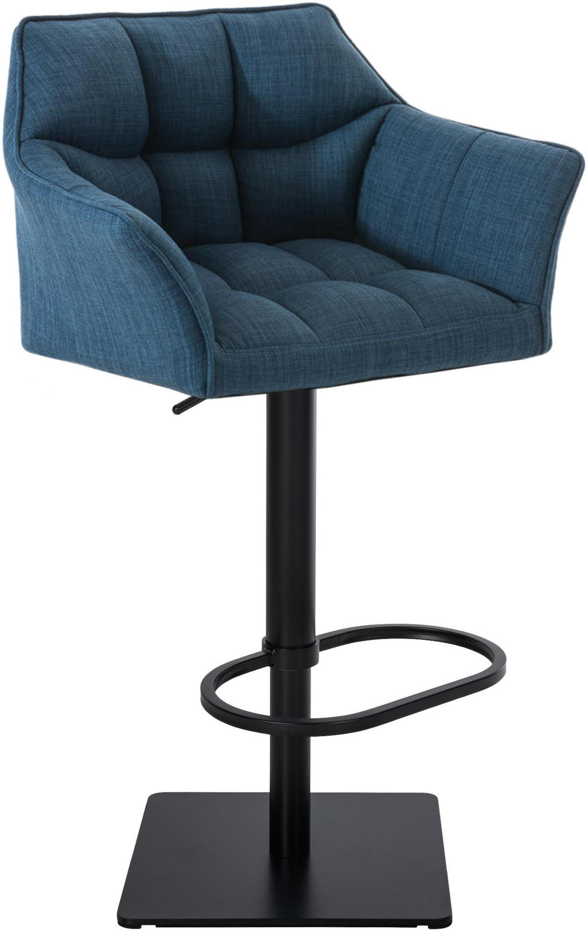 BARHOCKER Stoff Blau - Blau/Schwarz, Textil/Metall (64/88/45cm) - CLP