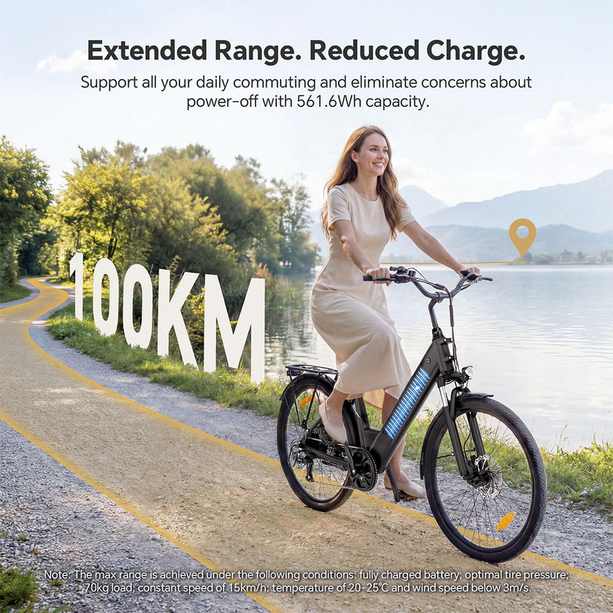 E-BIKE Touroll J2 ST Pro – 100km Reichweite, hydraulische Bremsen, Step-Thru Rahmen - Graphitfarben, Metall (120cm)