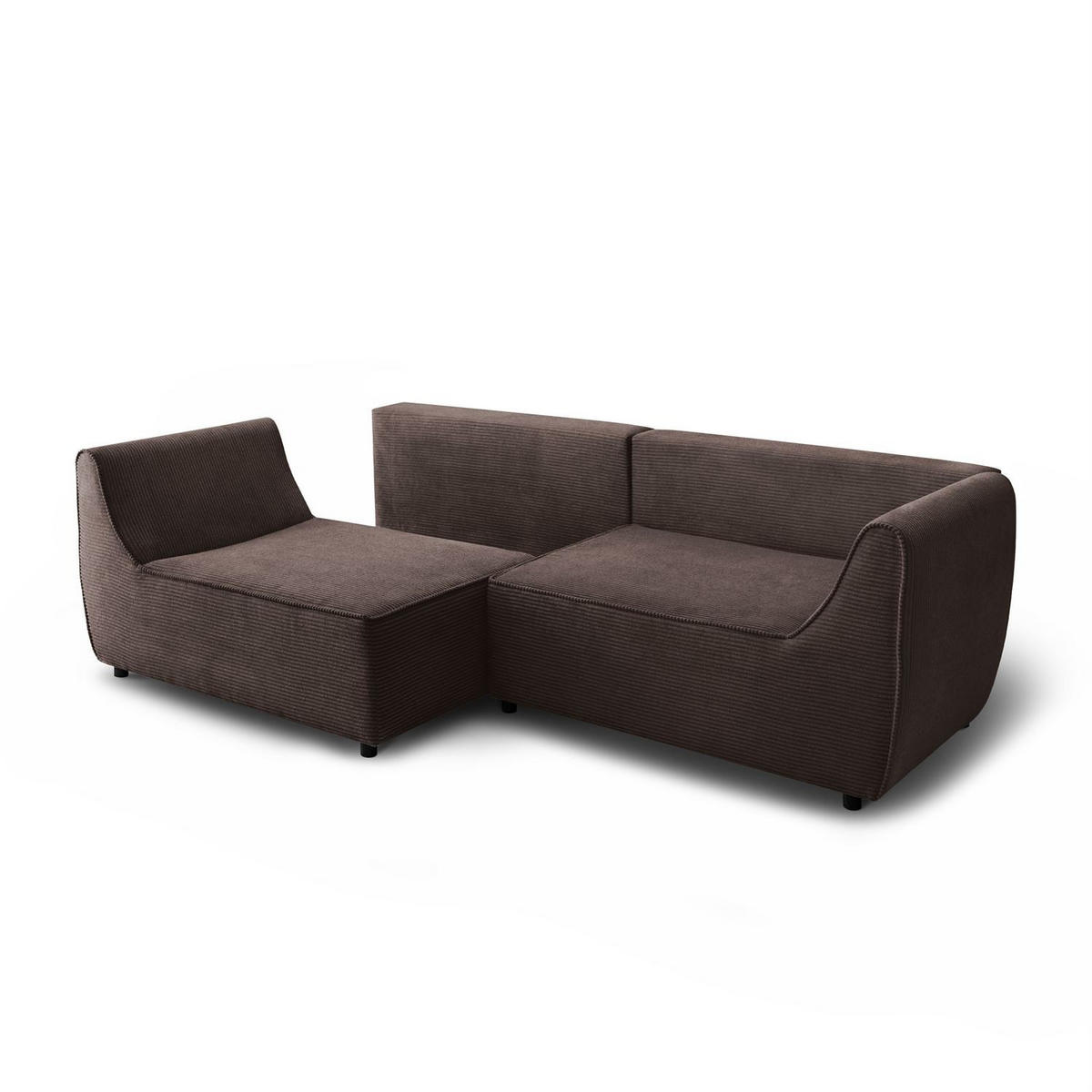SOFA ASPEN Zweisitzer mit Schlaffunktion, Anafi 18 - Braun, Textil (267/94/95cm) - Lookway