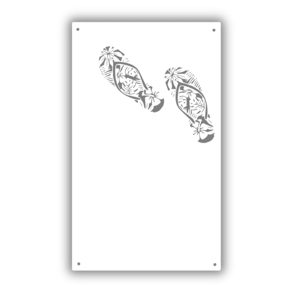MAGNETTAFEL Badelatschen Weiß 30x50 cm - Weiß, Metall (30/50/0.7cm) - ANWICAR