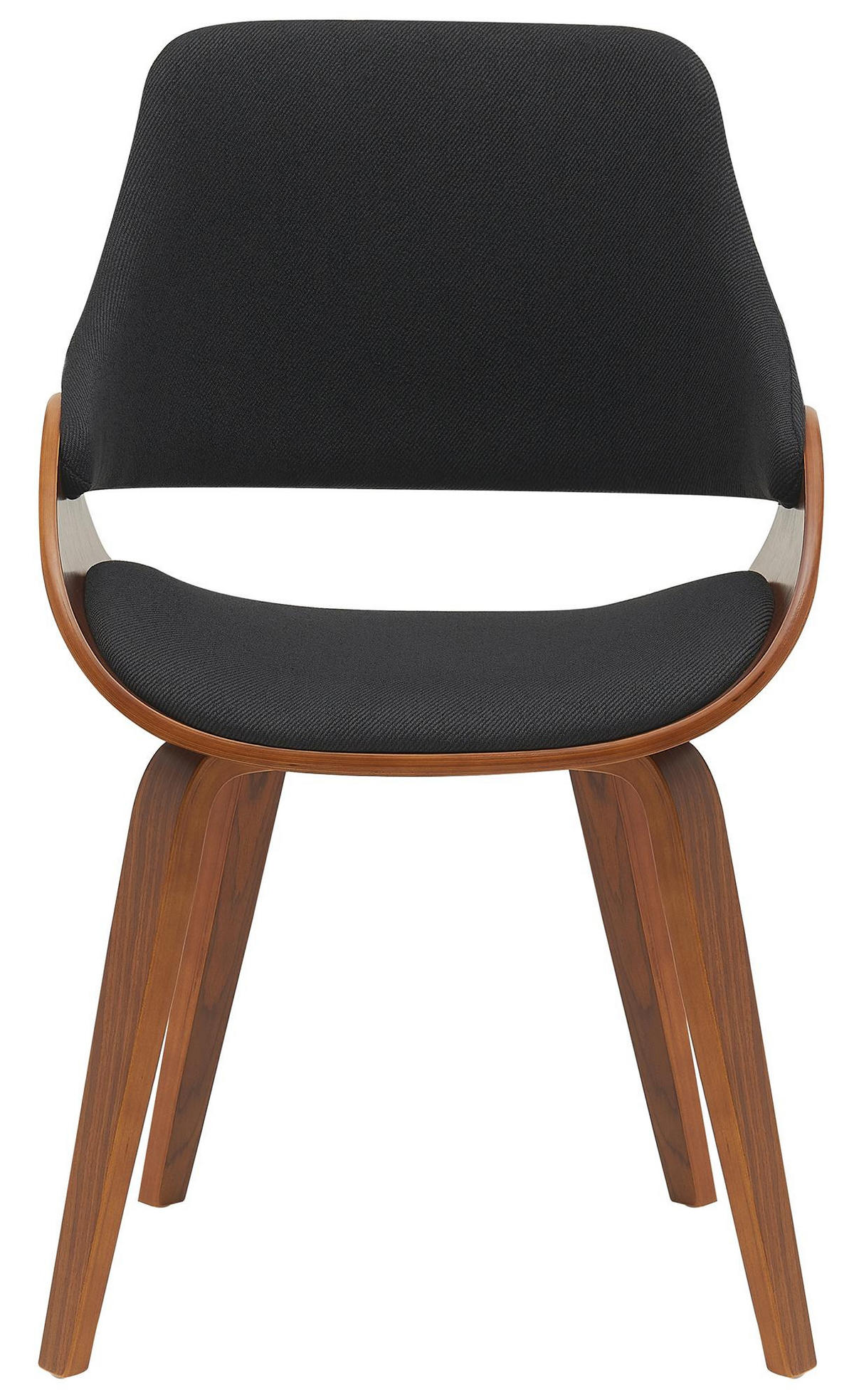 ESSZIMMERSTUHL 2er Set Stoff Walnuss/Schwarz - Walnussfarben/Schwarz, Holz/Textil (52/86/54cm) - CLP