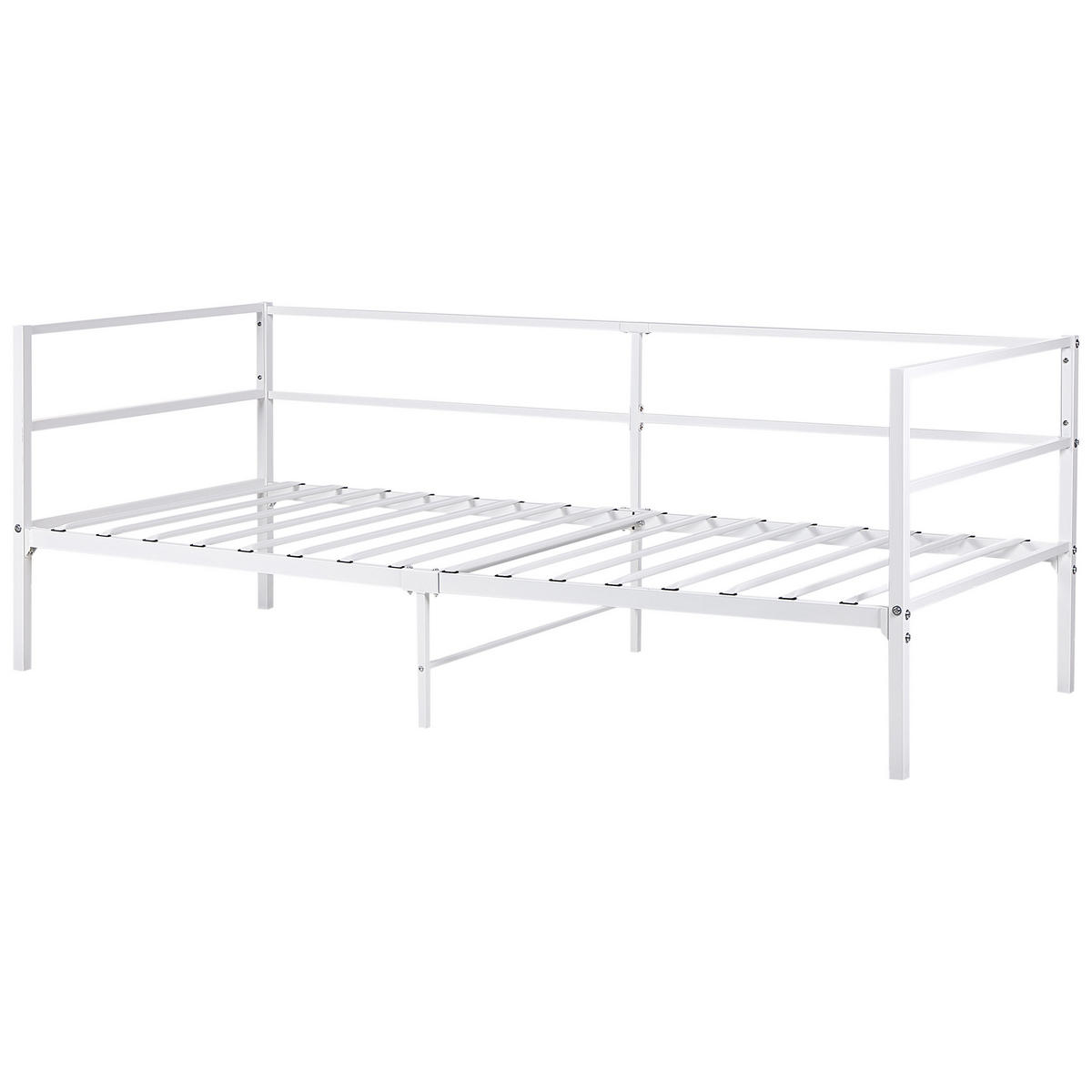 BETT mit Lattenrost 90x200 cm Weiß Battut - Weiß, Metall (90/200cm) - Beliani