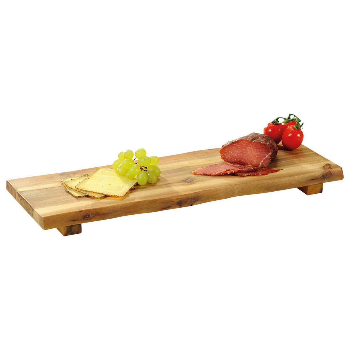 SERVIERBRETT mit Füßen, 4 Stück, Akazie - 53 x 19cm - Naturfarben, Holz (53/4/19cm) - Kesper