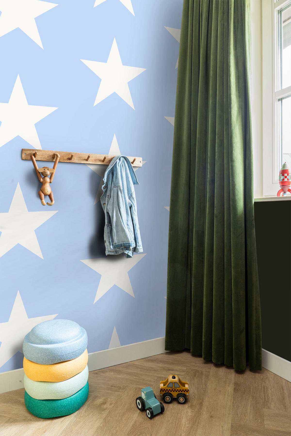 TAPETE Sterne 53 cm x 10.05 m - Blau, Papier (53/0.1cm) - ESTAhome