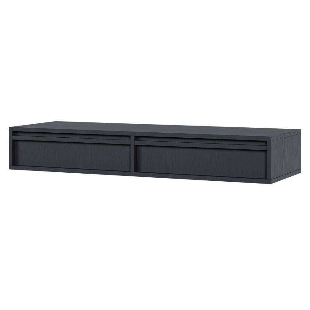 SCHMINKTISCH Evo Schwarz 110 cm - Anthrazit, Holzwerkstoff (110/17/38.5cm) - Selsey
