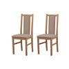 STUHL KOLGA (2er Set) - Hellbraun/Graubraun, Holz (43/94/40cm) - Leaf Design