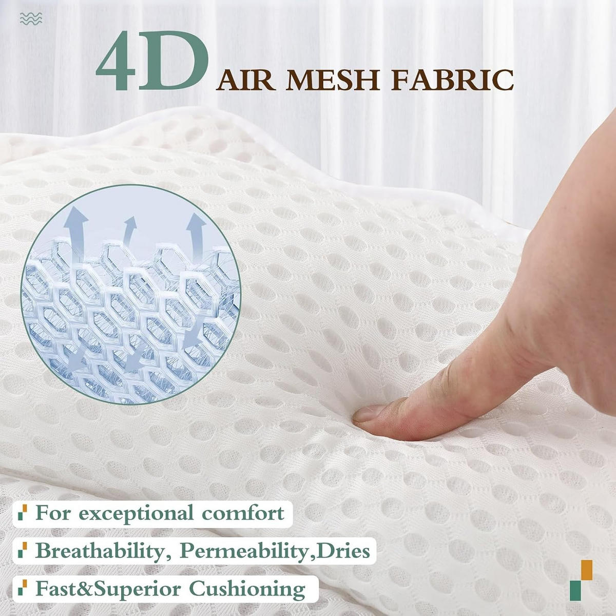 BADEKISSEN – 42 x 44 x 7 cm – Weiß - Weiß, Textil (42/21cm)