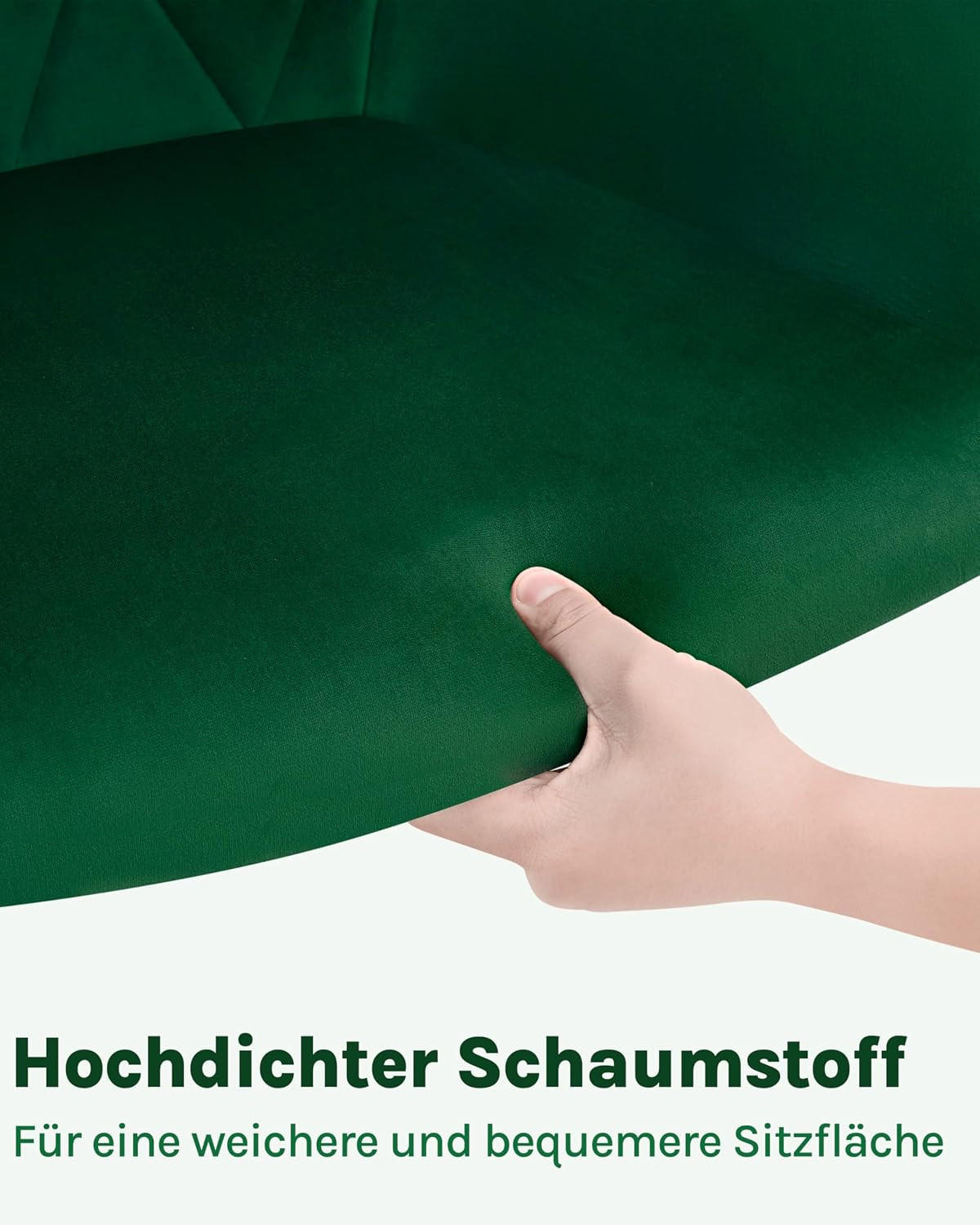 ESSZIMMERSTÜHLE 6er Set, Küchenstühle gepolstert mit Armlehnen, Dunkelgrün - Dunkelgrün, Kunststoff/Textil (44.5/79/46.5cm) - Woltu