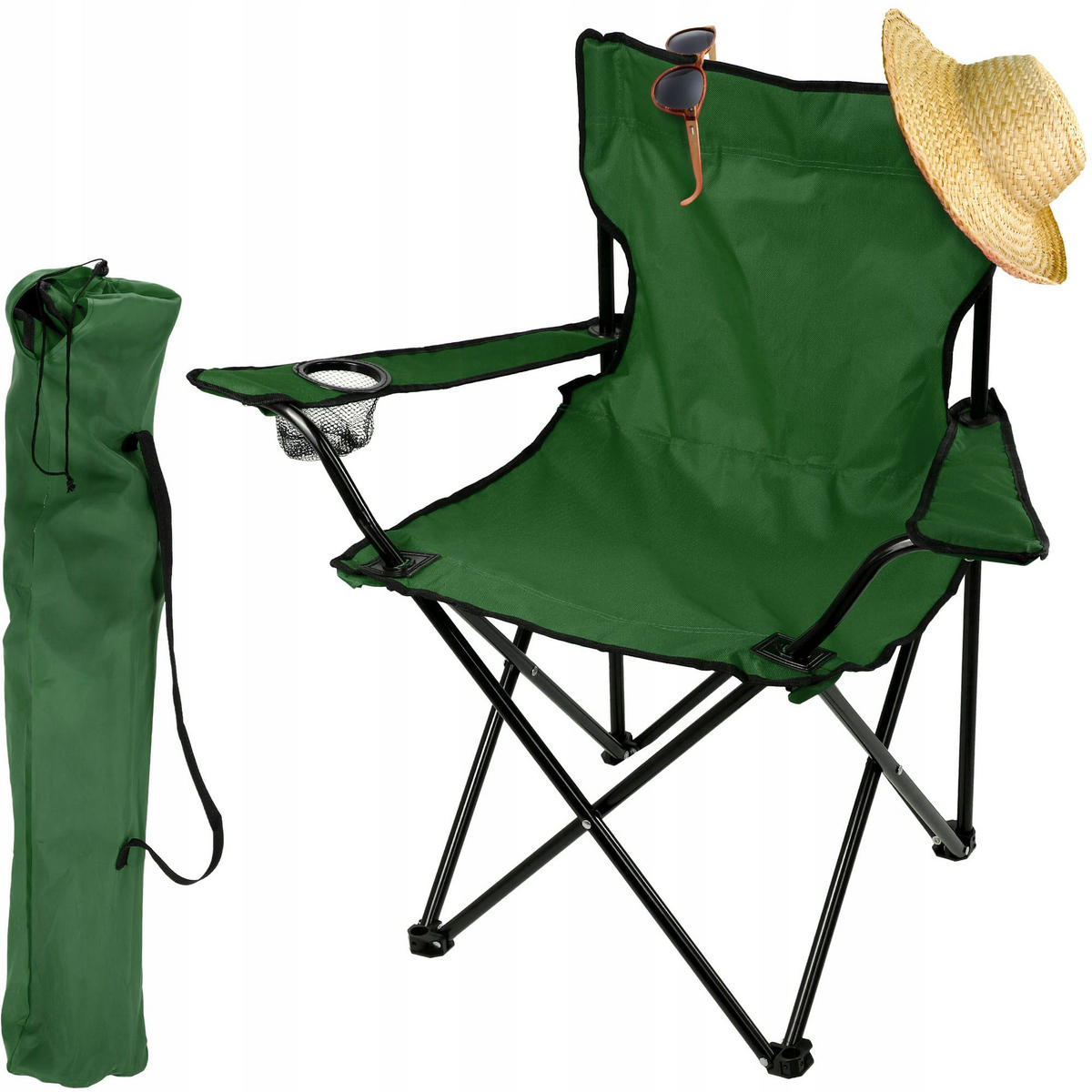 Klappstuhl 82 x 46 cm Grün - Grün, Metall (46/82cm) - KADAX